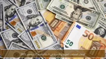 تحديثات الصرف.. تقلبات أسعار العملات الأجنبية في البنوك خلال تعاملات ديسمبر 2025